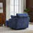 Upholstered Swivel Chair With Storage Ottoman-101644158