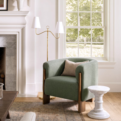 Fauteuil demi-tonneau rembourré Kellan