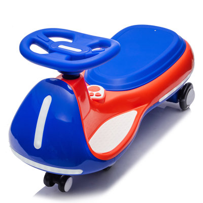 12V Kids Ride On Electric Wiggle Car W/2-In-1 Smart Design,Controllable LED Lights,Flashing PU Wheels&Wide Front Auxiliary Wheels,Triangular Stability Frame,5MPH Max Speed,Bluetooth Music,For Kids 3-8