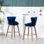 Ensemble de 2 tabourets de bar rembourrés en tissu, bleu