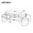 U-Can Multi-Functional Oval Coffee Table with Storage & 4 Fabric Stools