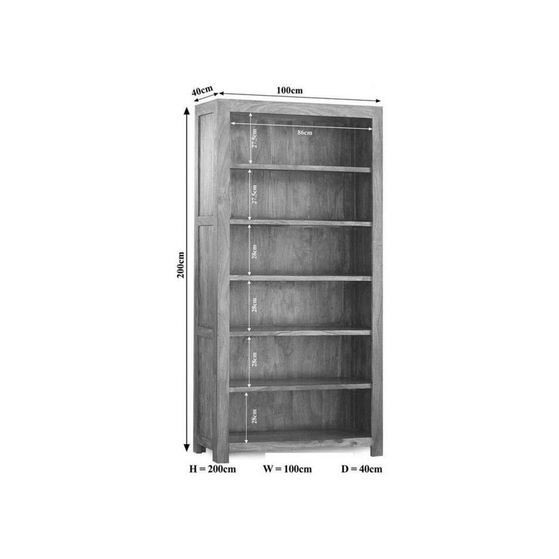 Metro Life 200 cm H x 100 cm W Solid Wood Standard Bookcase