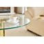 Table basse ronde en verre trempé de 27,5 pouces avec base en métal durable et bordure luxueuse pour les espaces de vie modernes-99355904