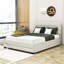 Grand lit plateforme tapissier avec lit gigogne et tiroir Hamden-87937147