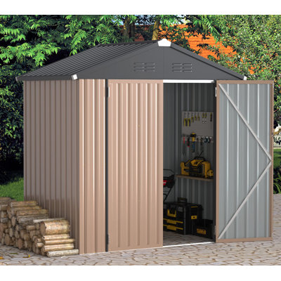 6 Ft. W x 4 Ft. D Metal Overlap Reverse Apex Garden Shed