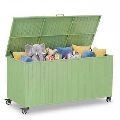 250-Gallon Metal Deck Boxes Outdoor Large Storage Box Deck Box with Wheels