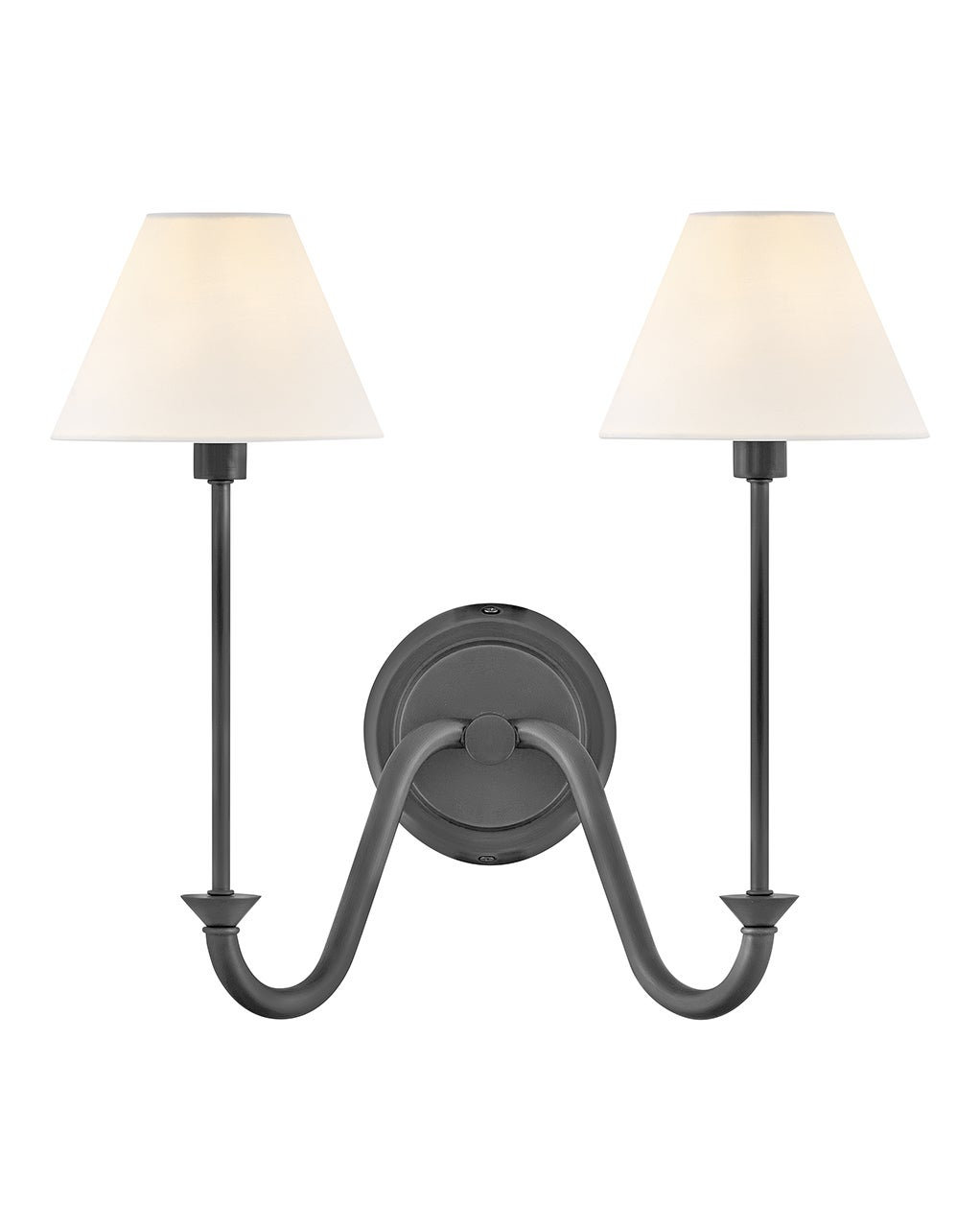 Greta 2 Light Linen Wall Sconce by Hinkley, Black