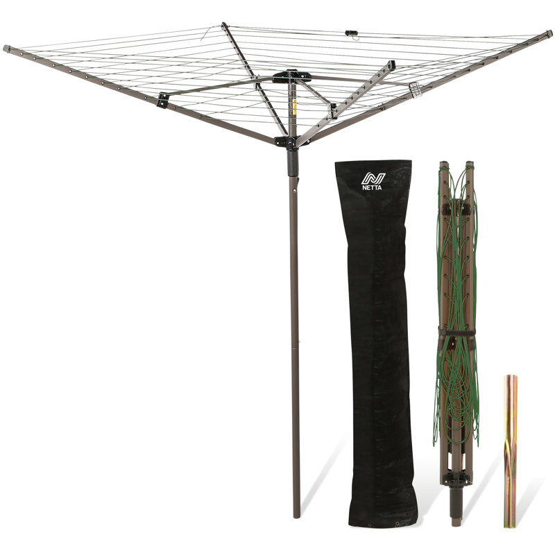 NETTA 45M Rotary Washing Line, Dark Green