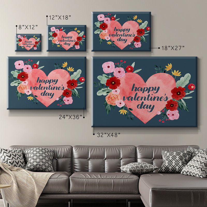 Collection Sweet Hearts - Toile tendue avec châssis de qualité supérieure - prête à être accrochée, H 32 po x l 48 po