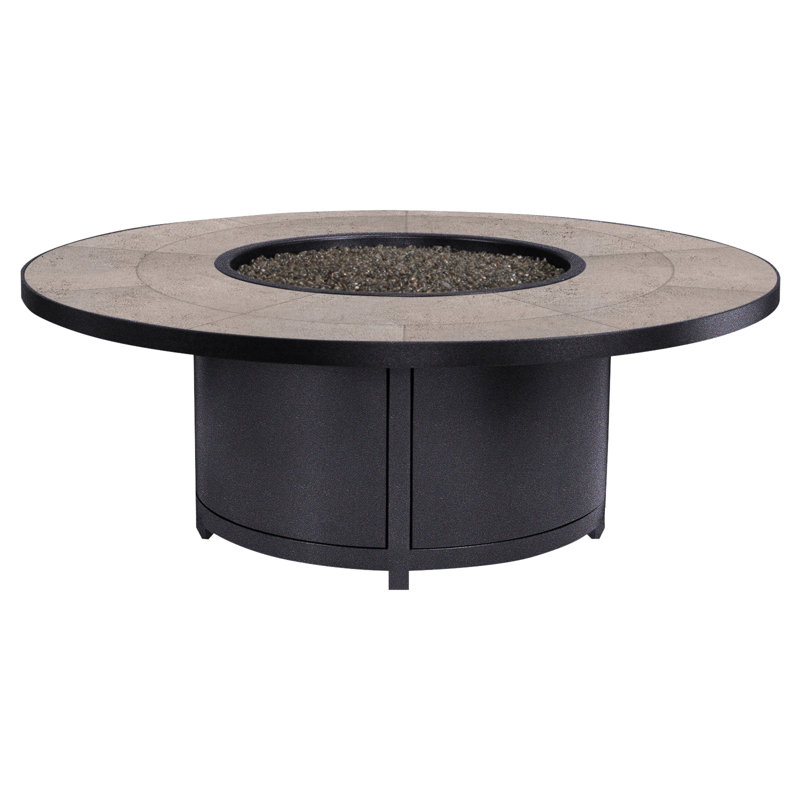 Capri Iron Outdoor Fire Pit Table, 19" H x 54" W x 54" D, Summit Gray, Graphite