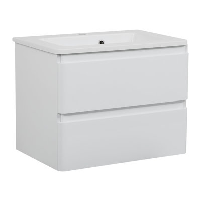 Ensemble de meuble-lavabo mural simple 39,1 po avec plateau en céramique et miroir Kaella
