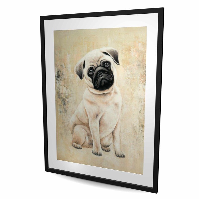 «Small Pug Dog», reproduction encadrée