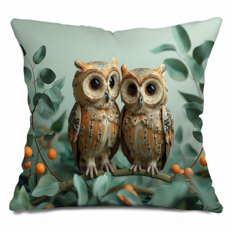 Coussin Owl, H 18 po x l 18 po