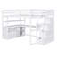 Lit mezzanine avec bureau et tablettes