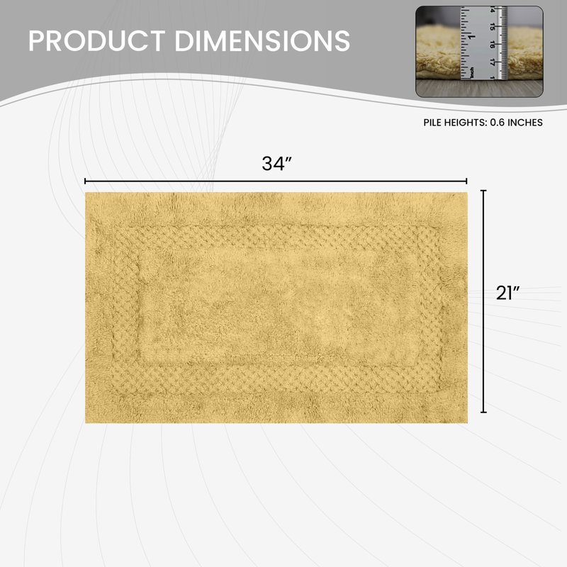 Antigona Soft Bath Rug, 21" W x 34" L, Yellow