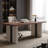 Nut-brown+Beige Rectangular Manufactured Wood desk-2059656876