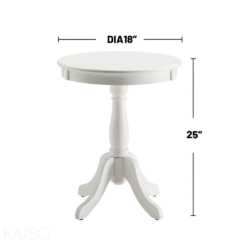 Round Pedestal Accent Table, White