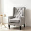 Fauteuils d'appoint à oreilles Comfort, bois de polyester gris, lecture moderne
