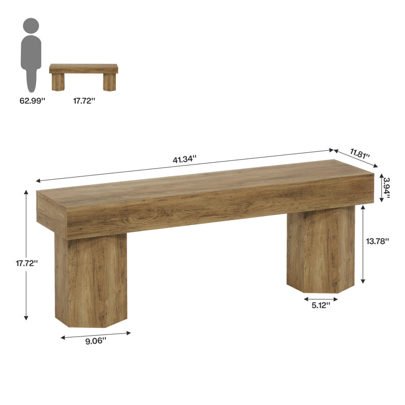 41" Farmhouse Entryway Bench