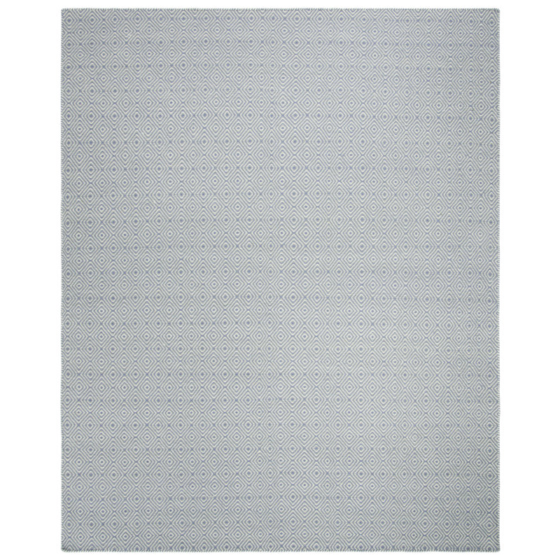 Tapis en laine / coton à tissage plat Bursaite en argent / ivoire, Rectangle 9 pi x 12 pi