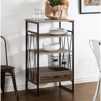 101cm H x 56cm W Steel Etagere Bookcase