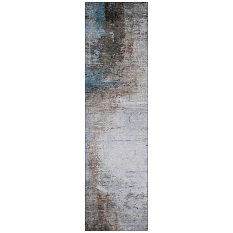 Machine Washable Indoor/Outdoor Xhevrie Brown Rug