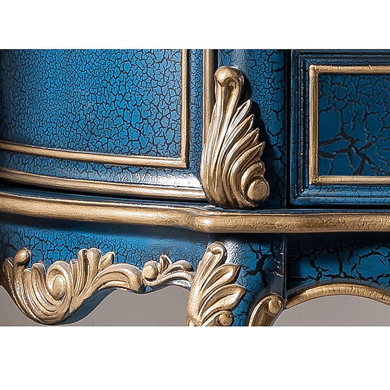 Armoire de rangement avec buffet décoratif American, Brun et bleu