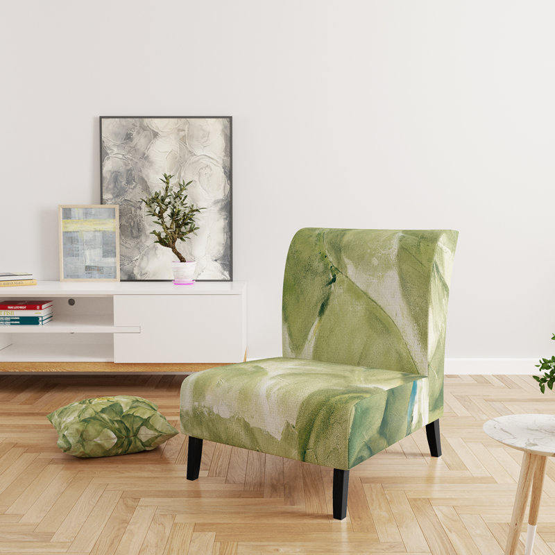 Tropical Canopy II Green - Traditional Upholstered Slipper Chair