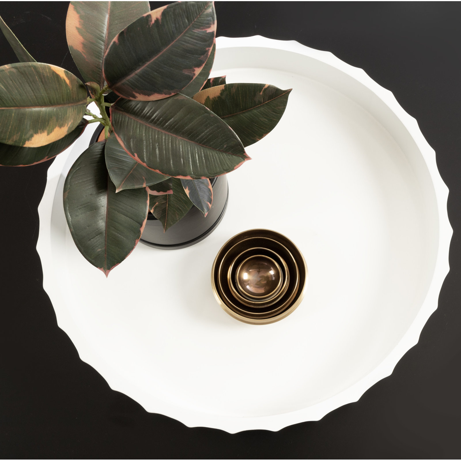 Montara Decorative Tray, 1.96" H x 15.6" W x 15.6" D, White