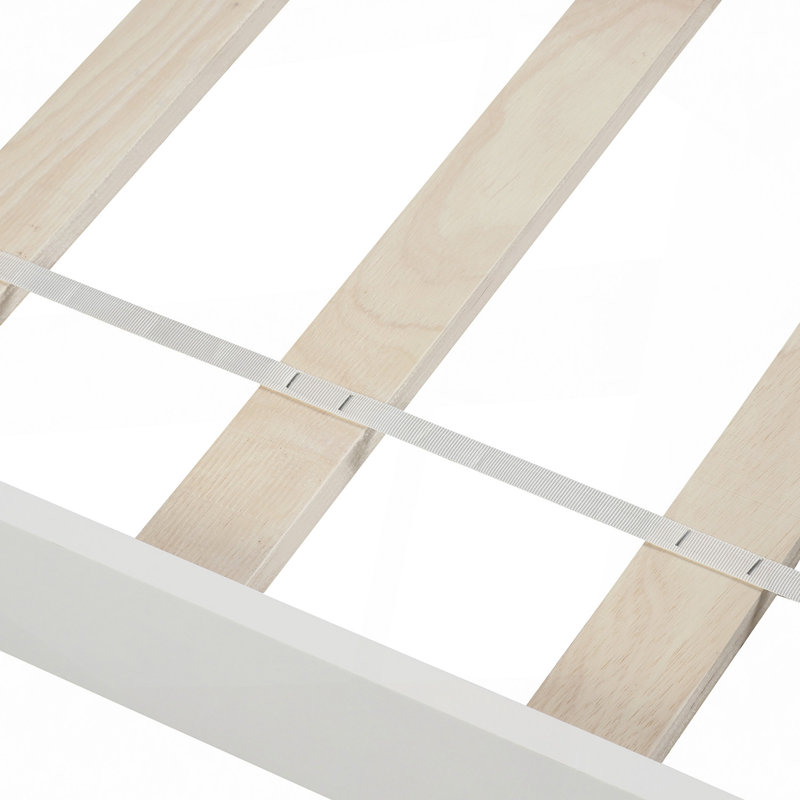 Lit moderne, lit plateforme en bois, Blanc