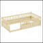 Lit simple au sol avec barrière et porte de haute sécurité, conception en bois Montessori pour la chambre à coucher