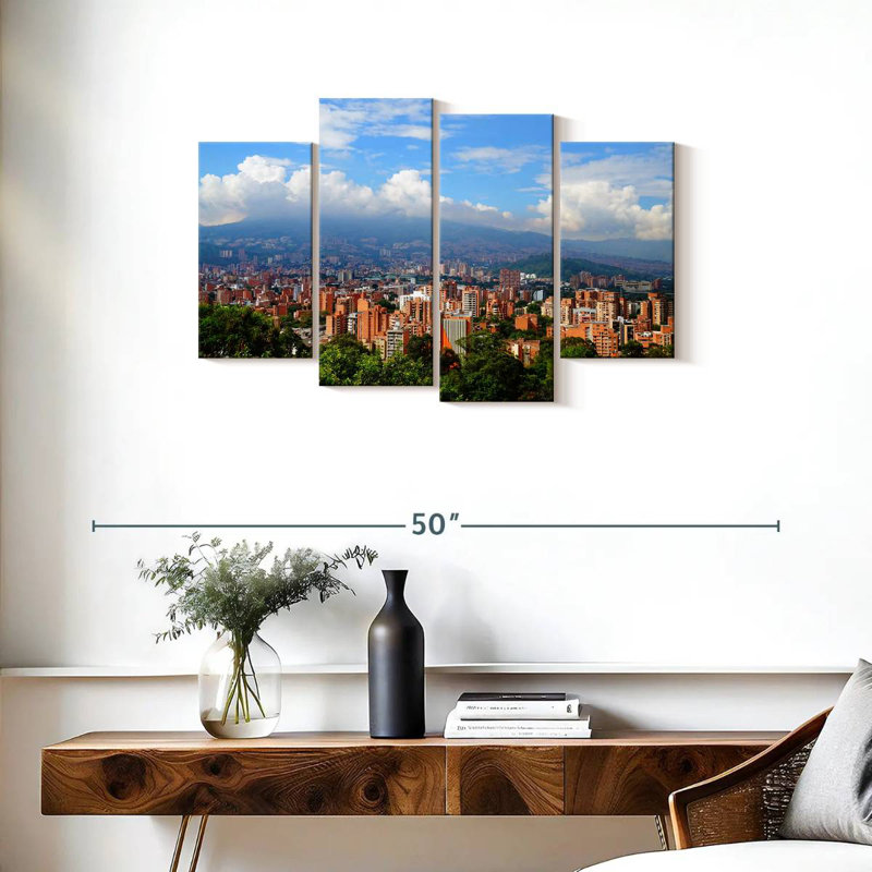 Horizon de la ville de Sireci Medellin, H 22 po x l 36 po