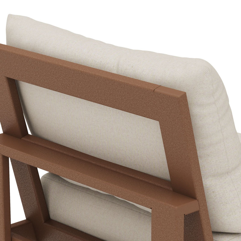  Chaise sans accoudoirs modulaire POLYWOOD® Edge, Teck, Revolution® toile de jute dune