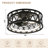 19 Inch Flush Mount Caged Ceiling Fan with Light, Farmhouse Low Profile Fandelier with Remote