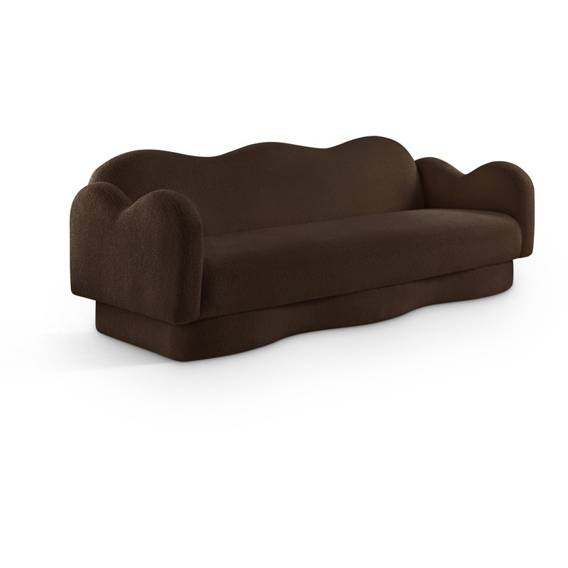 Canapé Redwan, Tissu brun en fausse peau de mouton