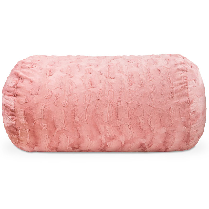 Sofa Saxx Bean Bag Lounger Chair, 4-Feet - Premium Luxe Fur, Rose Quartz Faux Fur