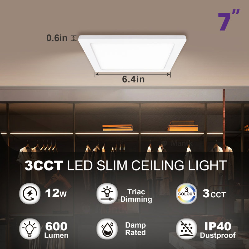 Julinda LED Flush Mount, 0.6" H x 6.4" W x 6.4" D
