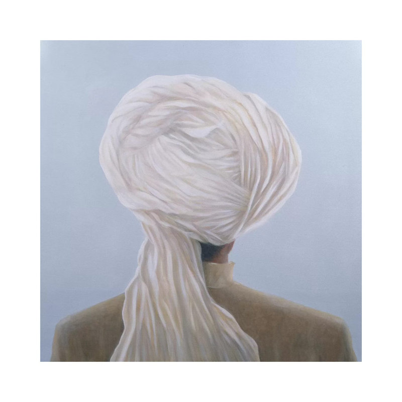 White Turban 1 Piece Wrapped Canvas Painting, 93.98 cm H x 93.98 cm W x 1.91 cm D
