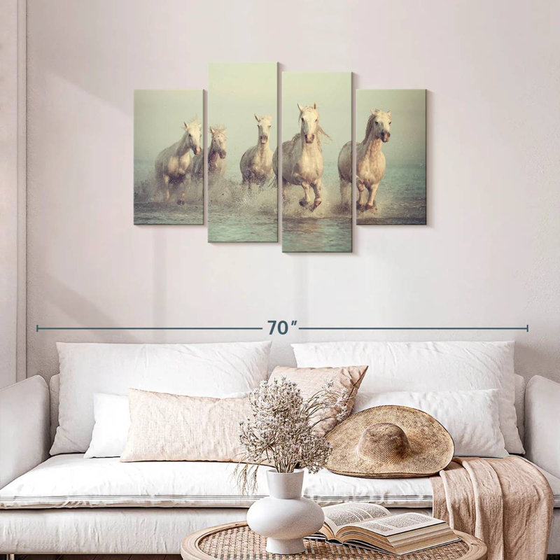 Brampt Camargue chevaux blancs, H 27 po x l 43 po