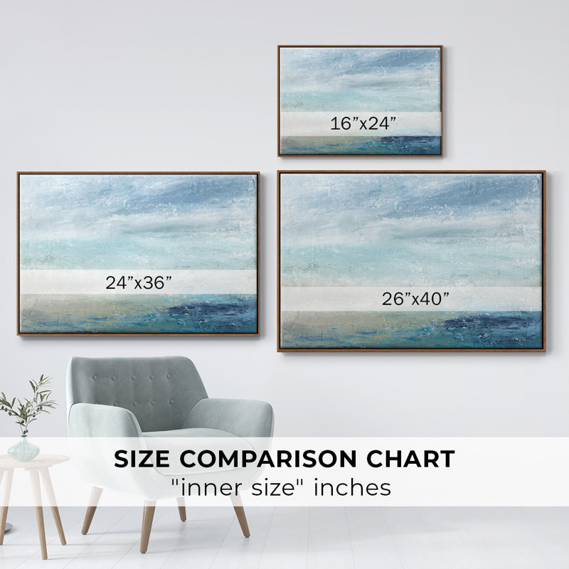 «Coming Ashore», peinture sur toile encadrée, Cadre noyer, H 27 po x l 41 po x P 2 po