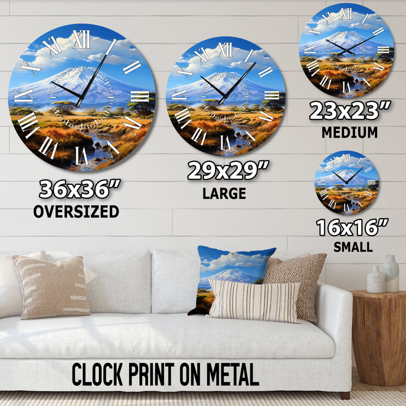Kilimandjaro africain - Horloge murale, Surdimensionné