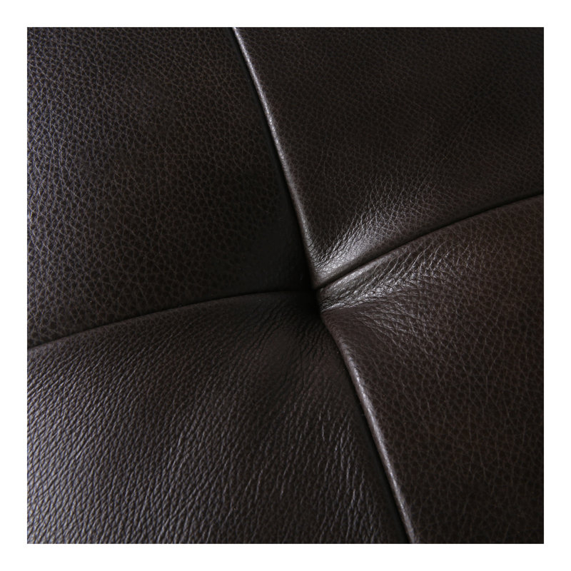 Canapé en cuir capitonné Mid-Century, Espresso