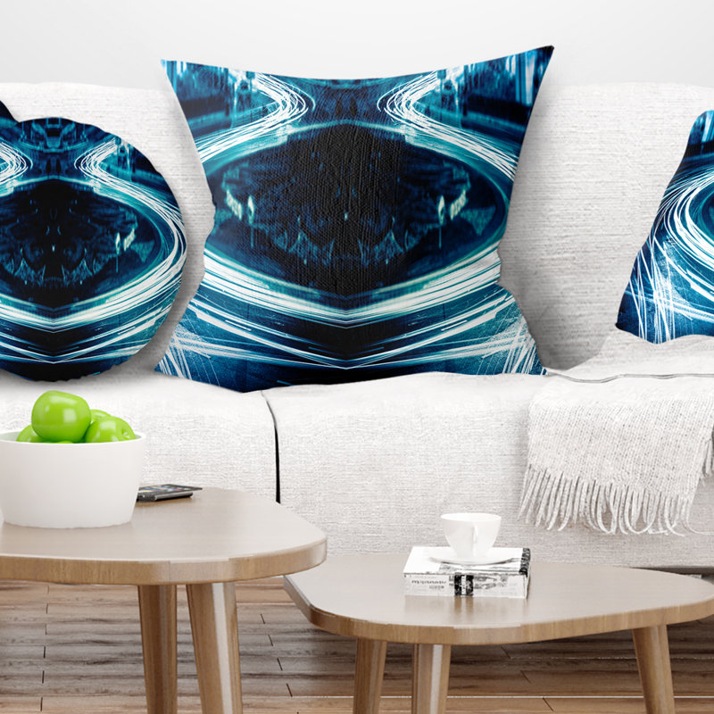 Abstrait abstrait bleu clair - Coussin imprimé portrait, 16 po x 1 po, Coussin décoratif