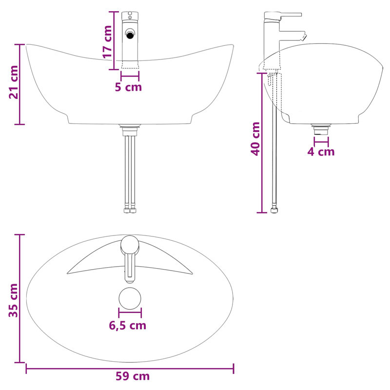 Belfry Bathroom 350mm W Metal Sink, Chrome