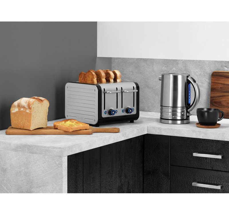 Dualit 2300W 1.5L Architect Kettle, Brushed Stainless Steel/Black
