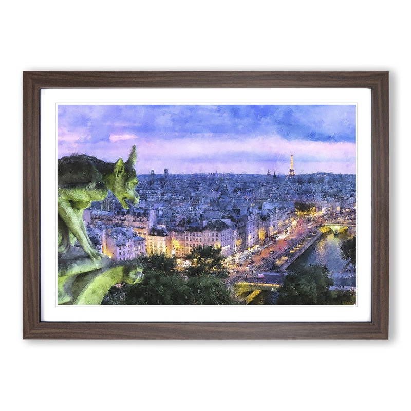 Paris Skyline Vol.2 - Framed Print, 48cm H x 65cm W x 2cm D, Walnut Framed