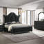 Lit de grand lit 1pc avec tête de lit capitonnée, revêtement luxueux et garniture cloutée complexe à motif de losanges touffeté de luxe moderne-1664992730-1674856620