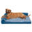 Two Tone Faux Fur & Suede Deluxe L-Chaise Memory Foam Pet Bed-1899994506-1899994510
