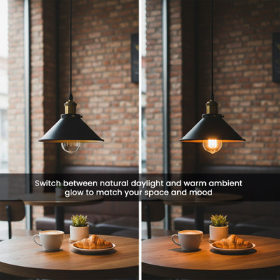 Modern Industrial Cone Pendant Light | Adjustable 1-Light Ceiling Fixture for Kitchen Islands, Dining Areas & Hallways