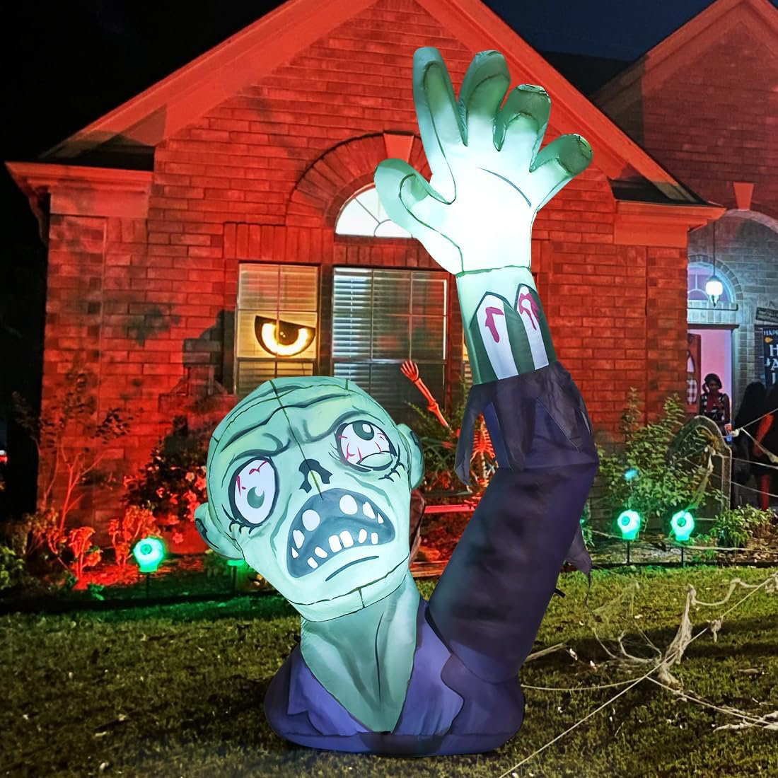 GOOSH Halloween Inflatable 6 FT Creepy Raising Hands Zombie Outdoor